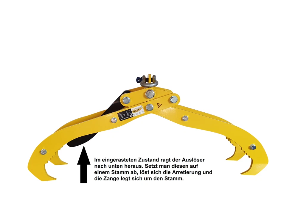 Holzzange Forstzange Verladezange Rückezange 1000kg mit Öffnungsautomatik - Bild 3 von 4