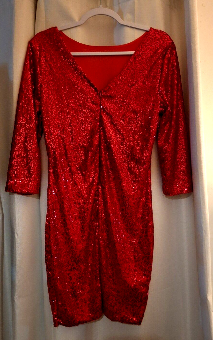 Red sequin dress size large unbranded