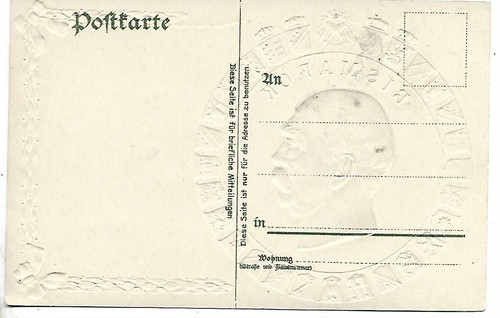 1930 GERMANY REICH BISMARCK POSTCARD COVER EMBOSSED GOLD CENTER - Picture 2 of 2