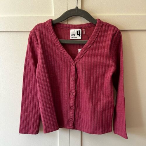 Cotton On NWT Toddler Girl Ribbed Sweater Cardigan Size 4