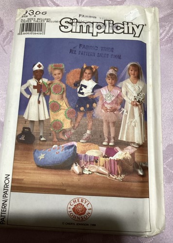 Simplicity 9306 Costume Nurse Bride Cheerleader Ballerina Girls Size S/M/L 3-6X - Picture 2 of 6