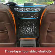1 Pc Three Layers Car Seat Storage Net Organizer Pet Barrier Elastic Mesh Bag