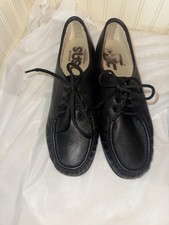 SAS Siesta Black Lace Up Loafer Moccasin Walking Shoe Made in USA Size 10 WW