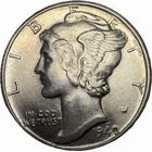 1940-D Mercury Dime 10 Cents AU/BU - BR3
