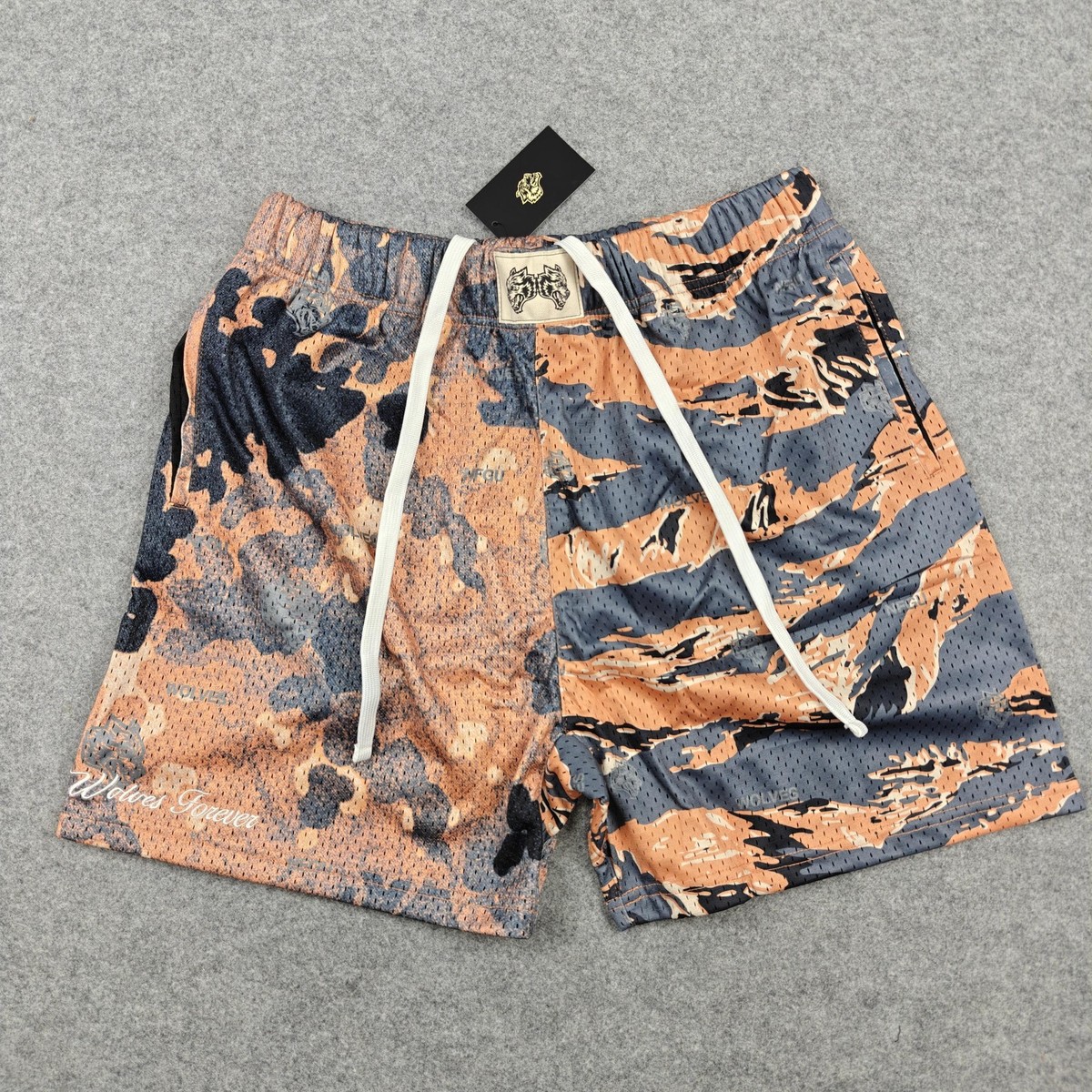 Darc Sport Patch Liam Mesh Shorts Mens Medium Orange Clash Camo