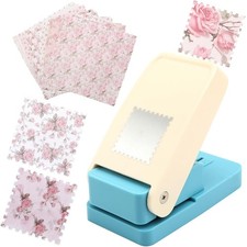 Stamp Puncher, 1.5X1.5inch Square Hole Punch with 12Pcs Scrapbook Journaling ...