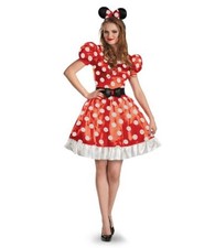Red Disney Minnie Mouse Classic Adult Ladies Fancy Dress Costume