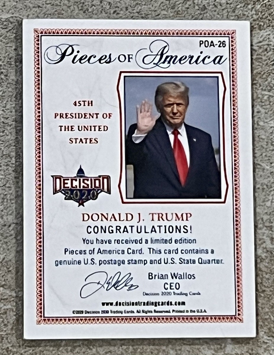 その他 Trump Donald J. Trump POA-26 2020 Decision Pieces of America Stamp