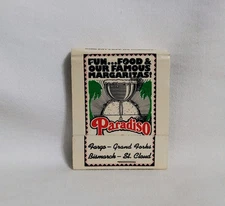 Vintage Matchbook Paradiso Restaurant Bar Fargo North Dakota Advertising Full