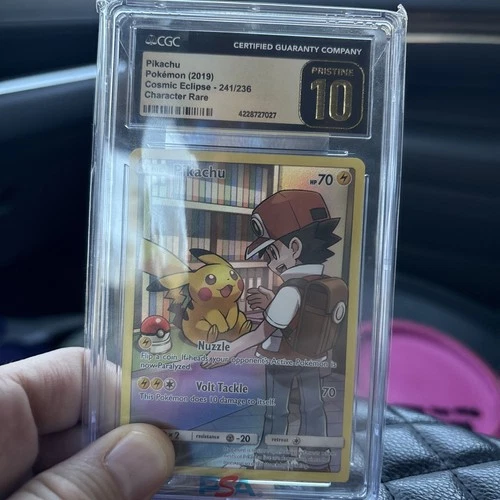 2019 POKEMON COSMIC ECLIPSE SECRET RARE HOLO #241/236 PIKACHU CGC 10 PRISTINE