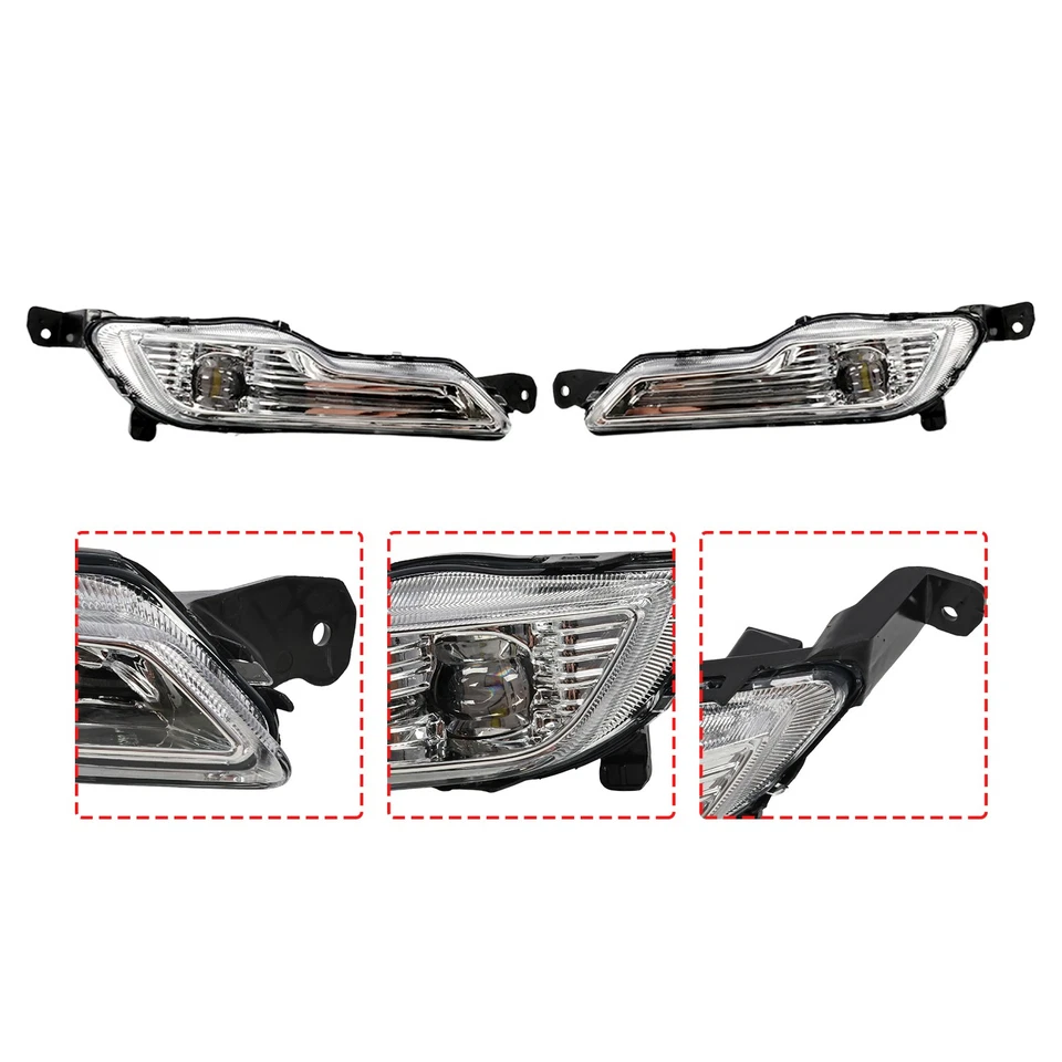 Juego de luces antiniebla LED transparentes para Ford Explorer 2018 2019 con cable de bisel de interruptor Foto 3 de 4