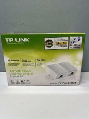 Brand New TL-PA4010KIT TP-Link AV500 Nano Powerline Adapter Starter Kit SEALED