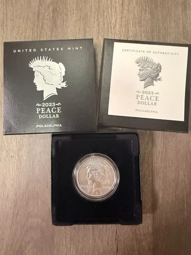 2023-P Philadelphia Peace Silver Dollar Uncirculated Coin OGP & COA