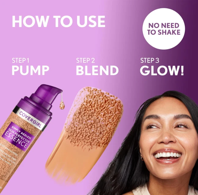 Base Covergirl Simply Ageless Skin Perfector Essence 1,0 oz 0,5 % bakuchiol Foto 3 de 4