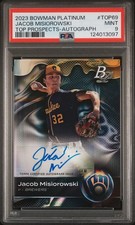 Topps 2023 Bowman Platinum Jacob Misiorowski TOP-69 Top Prospects Auto PSA 9
