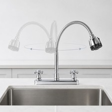 High Arc 8'' Matte Black/Chrome Kitchen Faucet Sink Mixer Pull Down Sprayer