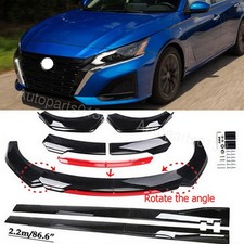 For Nissan Altima 2016-18 Glossblackred Kitfront Lip Chin Bumper Side Skirt For Nissan Altima 2016-18 Glossblackred Kitfront Lip Chin Bumper Side Skirt