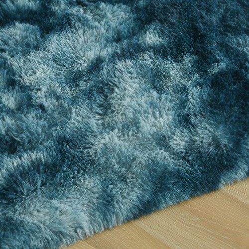 Fluffy Peacock Blue Rugs for Bedroom Living Room, 4x6 Feet Soft Plush Shaggy ... - Bild 3 von 8