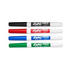 EXPO 86074 Low-Odor Dry Erase 4 Count Pack of 1 , Assorted Colors Pouch