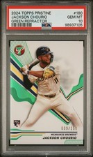 2024 Topps Pristine #180 Jackson Chourio Green Refractor /150 PSA 10