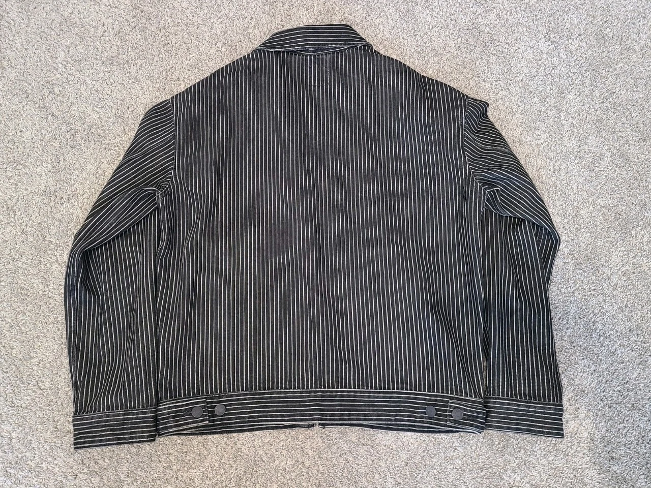 Gap Disney Nightmare Before Christmas Black White Striped Denim Jacket Size S image 2