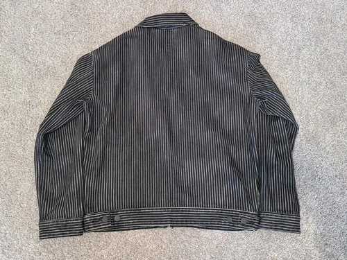 Gap Disney Nightmare Before Christmas Black White Striped Denim Jacket Size S image 2