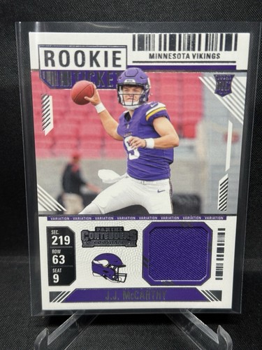 2024 Contenders JJ McCarthy Rookie Ticket Patch Variation SP