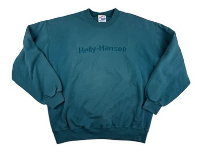 Helly Hansen Embroidered Vintage Turquoise Crew Sweatshirt XL Vintage Vtg