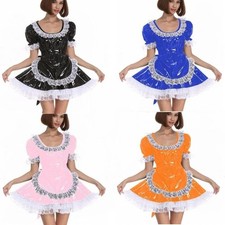 French Maid Sissy Lolita Cute Girl PVC Dress Cosplay Costumes CD/TVTailored