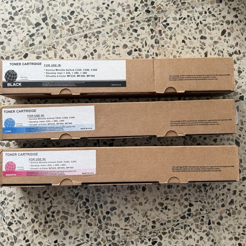 Lot 3 Konica Minolta Toner Set TN216C TN216M TN216Y Replacement
