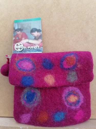 Kleine Filztasche mit Reißverschluß aus Nepal - Neu - Bild 2 von 5