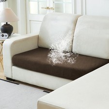 NAISI Waterproof Velvet Couch Cushion Cover 2-Seat Sofa Slipcover Elastic Bottom