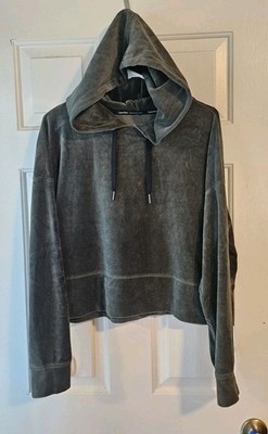 Calvin Klein Performance Velvet Pullover Crop Hoodie
