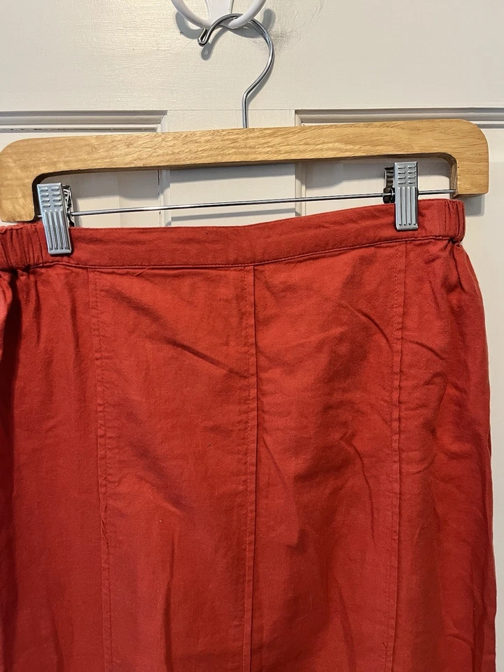 Maxi falda larga de algodón naranja FLAX para mujer talla S pequeña Lagenlook Foto 3 de 4