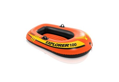INTEX 58329EP Explorer 100 Inflatable Boat: Dual Air Chambers   Welded Oar Locks