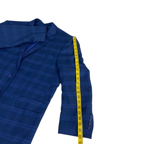 Blazer Bocaccio Uomo Hombre Talla 42S Azul Cuadros 2 Botones Doble Ventilación Profesional - Imagen 13 de 17