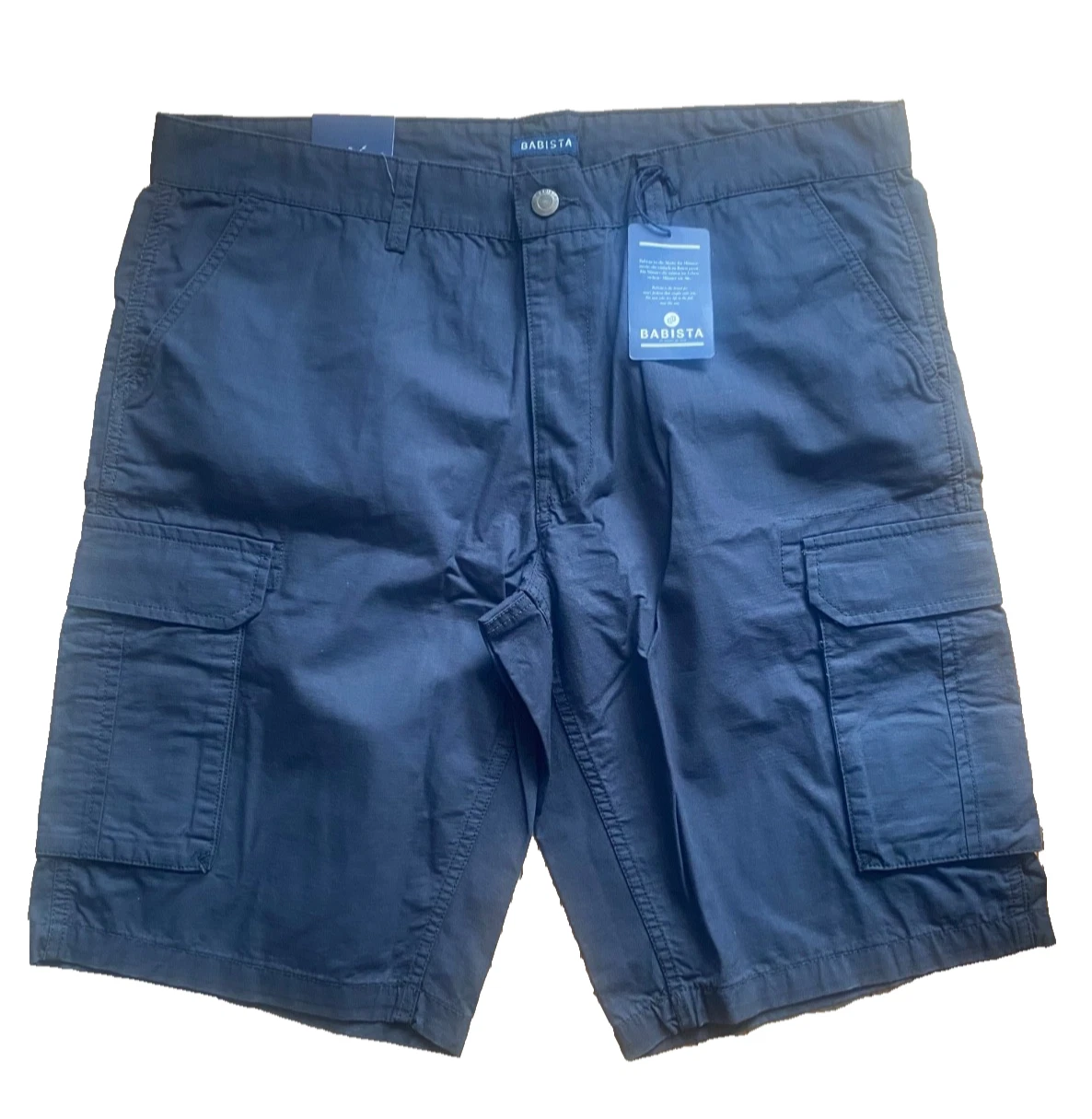 Babista Size 40 R Navy Blue Cotton Cargo SHORTS Pockets Casual Summer £65
