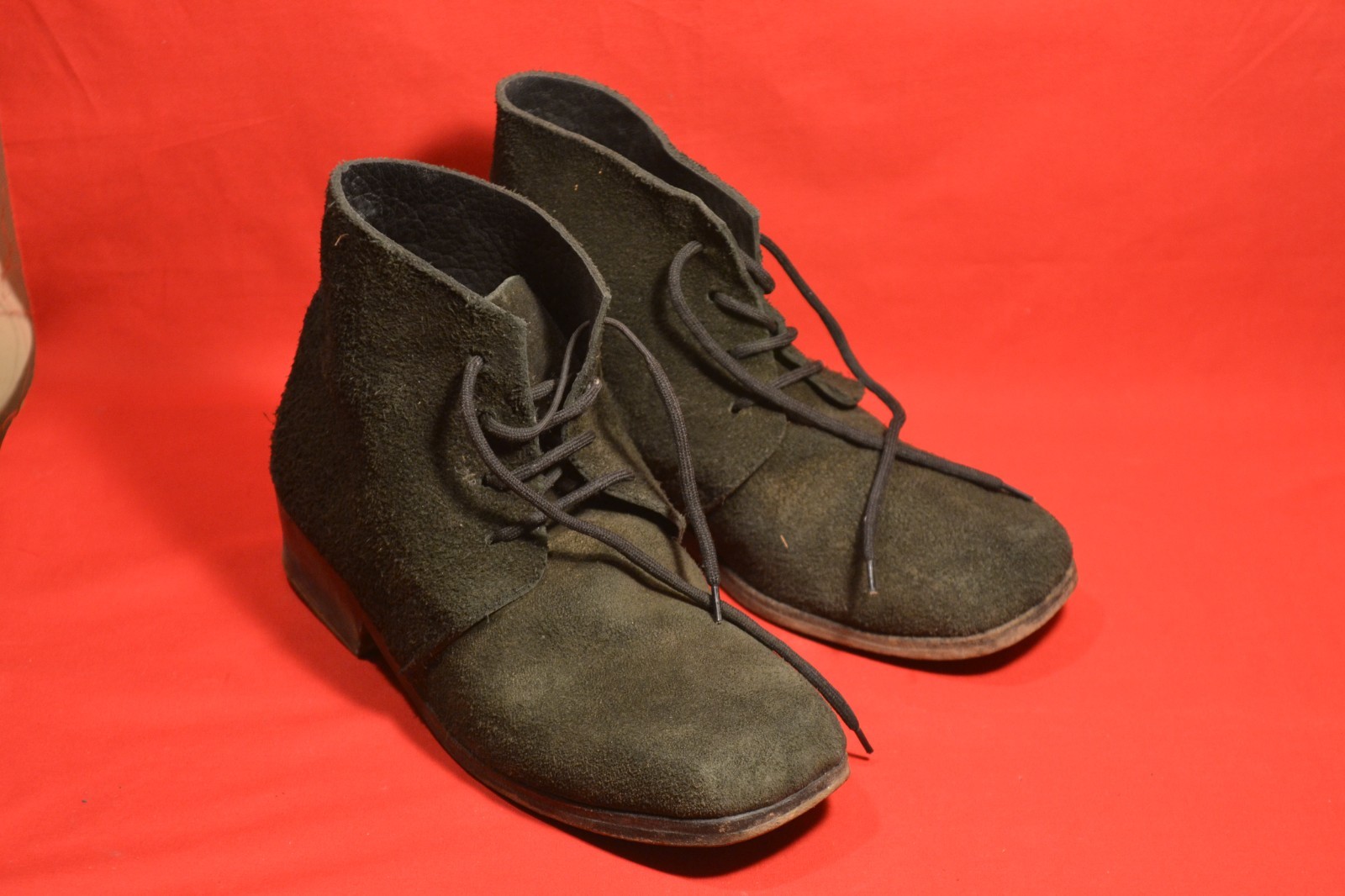 USED CIVIL WAR UNION /CSA ROUGH-OUT BROGANS SZ 10 BRASS HEEL PLATES