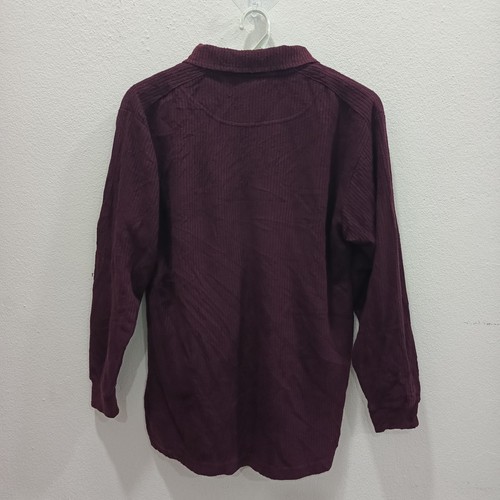 VARESE UOMO Half Zip Men Pullover Sweatshirt Long Sleeve Maroon 21x27.5 Size L - Picture 3 of 3