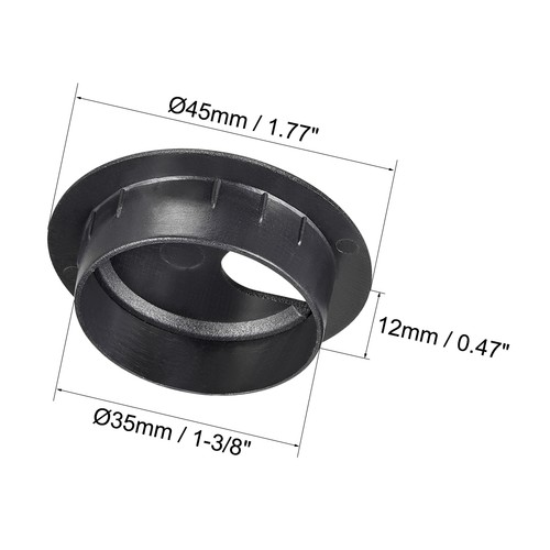 15Pcs Cable Hole Cover 35mm Plastic Desk Grommet for Wire Organizer Black - Afbeelding 2 van 6