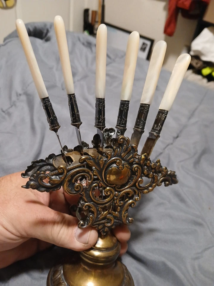 Cuchillos Landers Frary & Clark Aetna Works 6" de perlas esterlinas y madre en metal... Foto 2 de 4