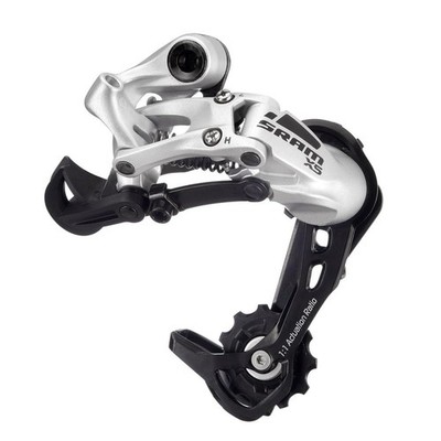 SRAM X5 9 Speed Medium Cage Rear Derailleur Silver Cage,