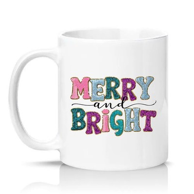 Merry And Bright Unisex 11 Unzen Keramiktasse Weihnachten Secret Santa