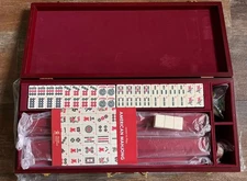 Yellow Mountain Mahjong Set Classic Royale II W/ Redwood Veneer Case