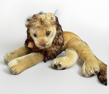 Vintage Steiff 1950  s Leo The Lion Laying Down w/Ear Tag Mohair 14  
