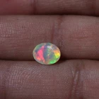 1.4Ct Natural Ethiopian Welo Opal Oval Faceted 9x7 MM Neon Green Orange Fire