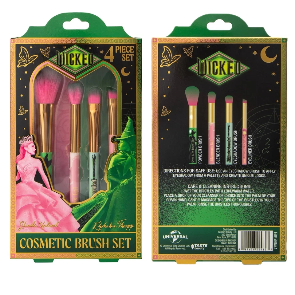 Juego de brochas de maquillaje Wicked + paleta de sombras de ojos edición limitada Glinda Elphaba nuevo Foto 3 de 4