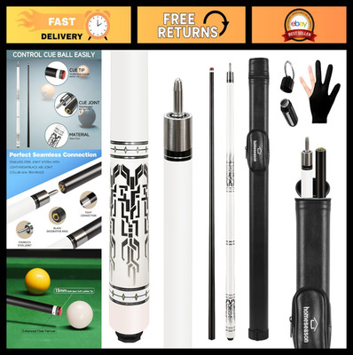 Professional 58'' Fiberglass Pool Cue Stick - 12.7mm Low Deflection Tip, Smooth P