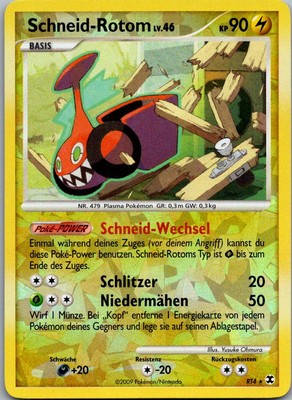 Pokemon Schneid-Rotom RT4 Aufstieg der Rivalen Deutsch Reverse Holo Vintage 2009