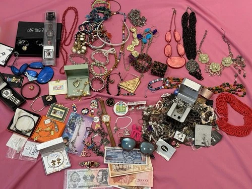 9lb Costume Jewelry Lot VTG Rhinestone Disney Mermaid Charm Bracelet Pins Monet
